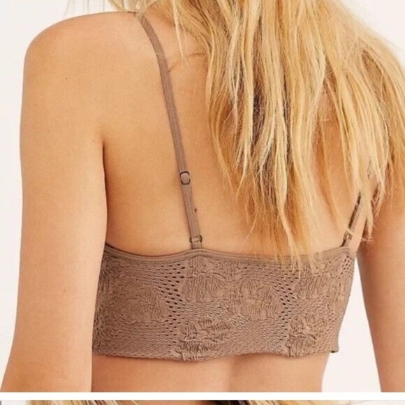 Free People Tan Longline Bralette with V-Neckline - Picture 3 of 7